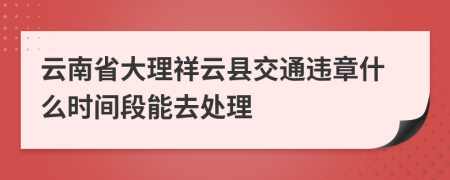 云南省大理祥云县交通违章什么时间段能去处理