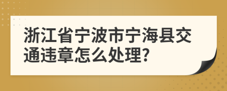 浙江省宁波市宁海县交通违章怎么处理?