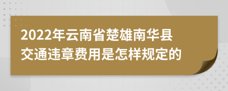 2022年云南省楚雄南华县交通违章费用是怎样规定的