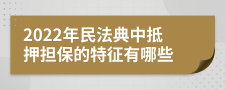 2022年民法典中抵押担保的特征有哪些