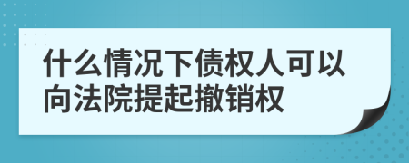 什么情况下债权人可以向法院提起撤销权