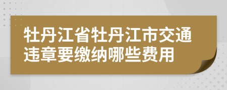 牡丹江省牡丹江市交通违章要缴纳哪些费用