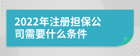 2022年注册担保公司需要什么条件