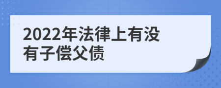 2022年法律上有没有子偿父债