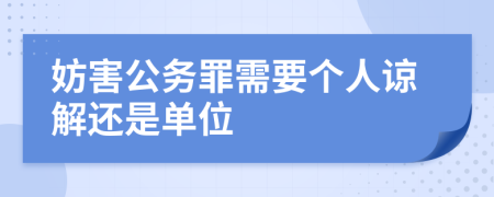 妨害公务罪需要个人谅解还是单位