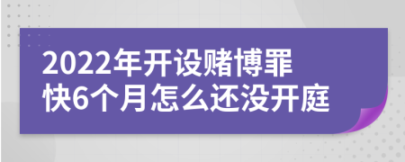 2022年开设赌博罪快6个月怎么还没开庭