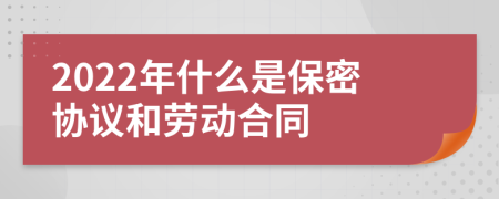 2022年什么是保密协议和劳动合同