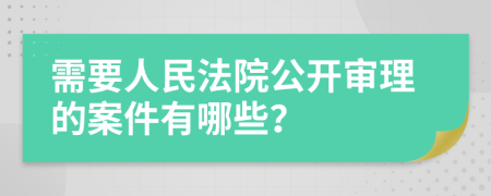 需要人民法院公开审理的案件有哪些？