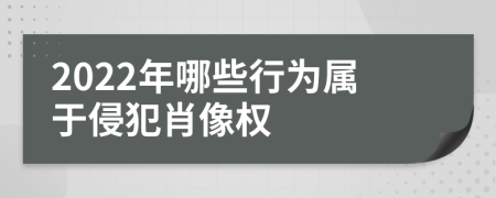 2022年哪些行为属于侵犯肖像权