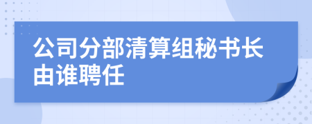 公司分部清算组秘书长由谁聘任