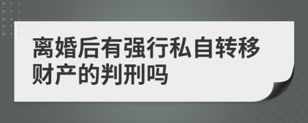 离婚后有强行私自转移财产的判刑吗