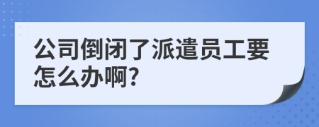 公司倒闭了派遣员工要怎么办啊?