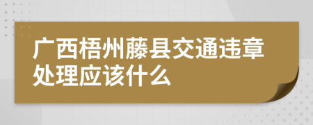 广西梧州藤县交通违章处理应该什么