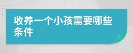 收养一个小孩需要哪些条件