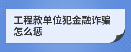 工程款单位犯金融诈骗怎么惩