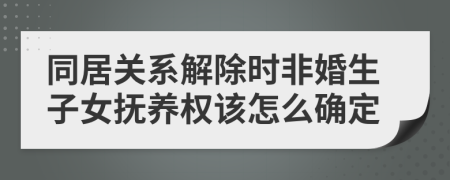 同居关系解除时非婚生子女抚养权该怎么确定