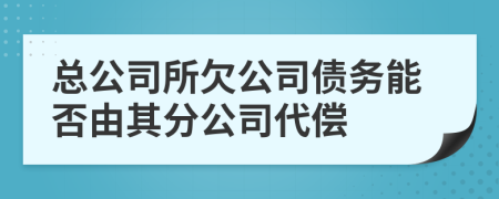 总公司所欠公司债务能否由其分公司代偿