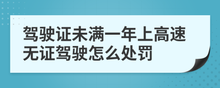 驾驶证未满一年上高速无证驾驶怎么处罚