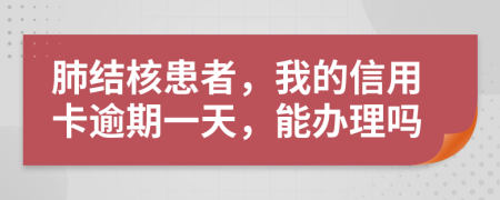 肺结核患者，我的信用卡逾期一天，能办理吗