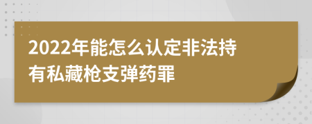 2022年能怎么认定非法持有私藏枪支弹药罪