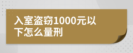 入室盗窃1000元以下怎么量刑