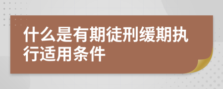 什么是有期徒刑缓期执行适用条件