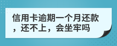 信用卡逾期一个月还款，还不上，会坐牢吗