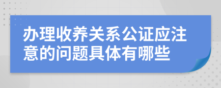 办理收养关系公证应注意的问题具体有哪些