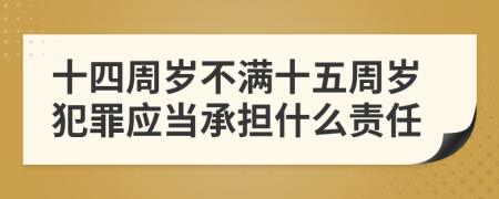 十四周岁不满十五周岁犯罪应当承担什么责任