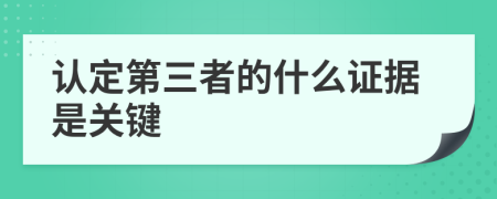 认定第三者的什么证据是关键