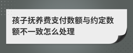 孩子抚养费支付数额与约定数额不一致怎么处理