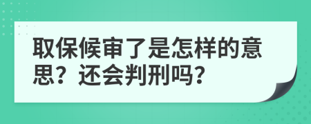 取保候审了是怎样的意思？还会判刑吗？