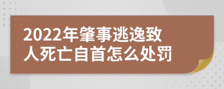 2022年肇事逃逸致人死亡自首怎么处罚