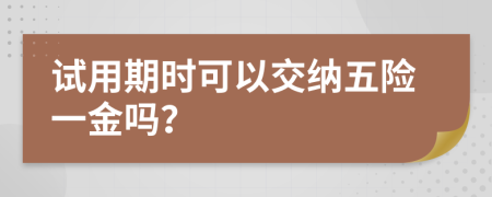 试用期时可以交纳五险一金吗？