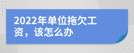 2022年单位拖欠工资，该怎么办