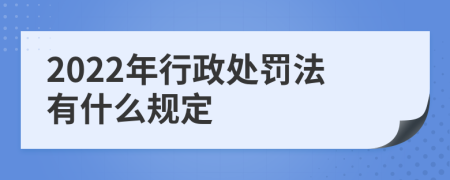 2022年行政处罚法有什么规定