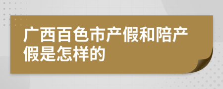 广西百色市产假和陪产假是怎样的