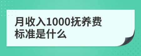 月收入1000抚养费标准是什么