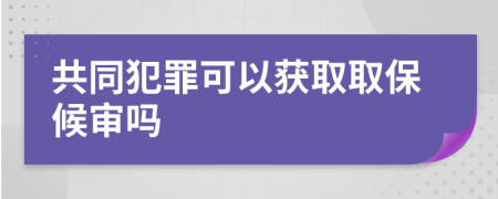 共同犯罪可以获取取保候审吗