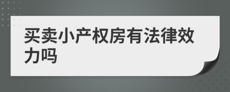 买卖小产权房有法律效力吗