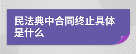 民法典中合同终止具体是什么