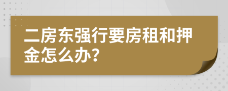 二房东强行要房租和押金怎么办？