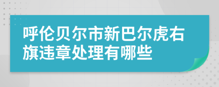 呼伦贝尔市新巴尔虎右旗违章处理有哪些