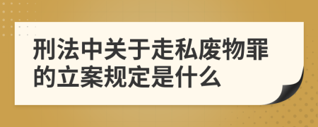 刑法中关于走私废物罪的立案规定是什么