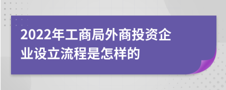 2022年工商局外商投资企业设立流程是怎样的