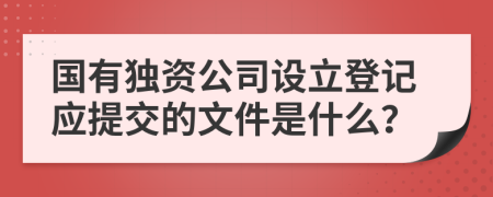 国有独资公司设立登记应提交的文件是什么？