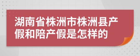 湖南省株洲市株洲县产假和陪产假是怎样的