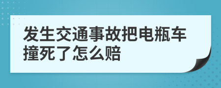 发生交通事故把电瓶车撞死了怎么赔