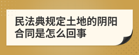 民法典规定土地的阴阳合同是怎么回事