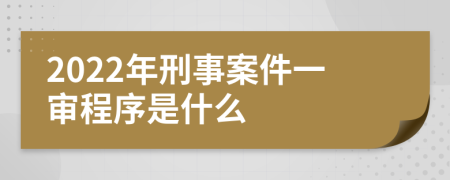 2022年刑事案件一审程序是什么